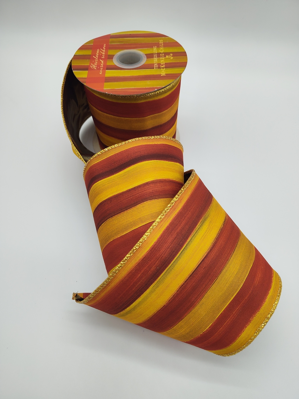MACKENZIE-CHILDS Retired Heirloom Stripe 4” RIBBON Five (5) Yards OOP WIDE New